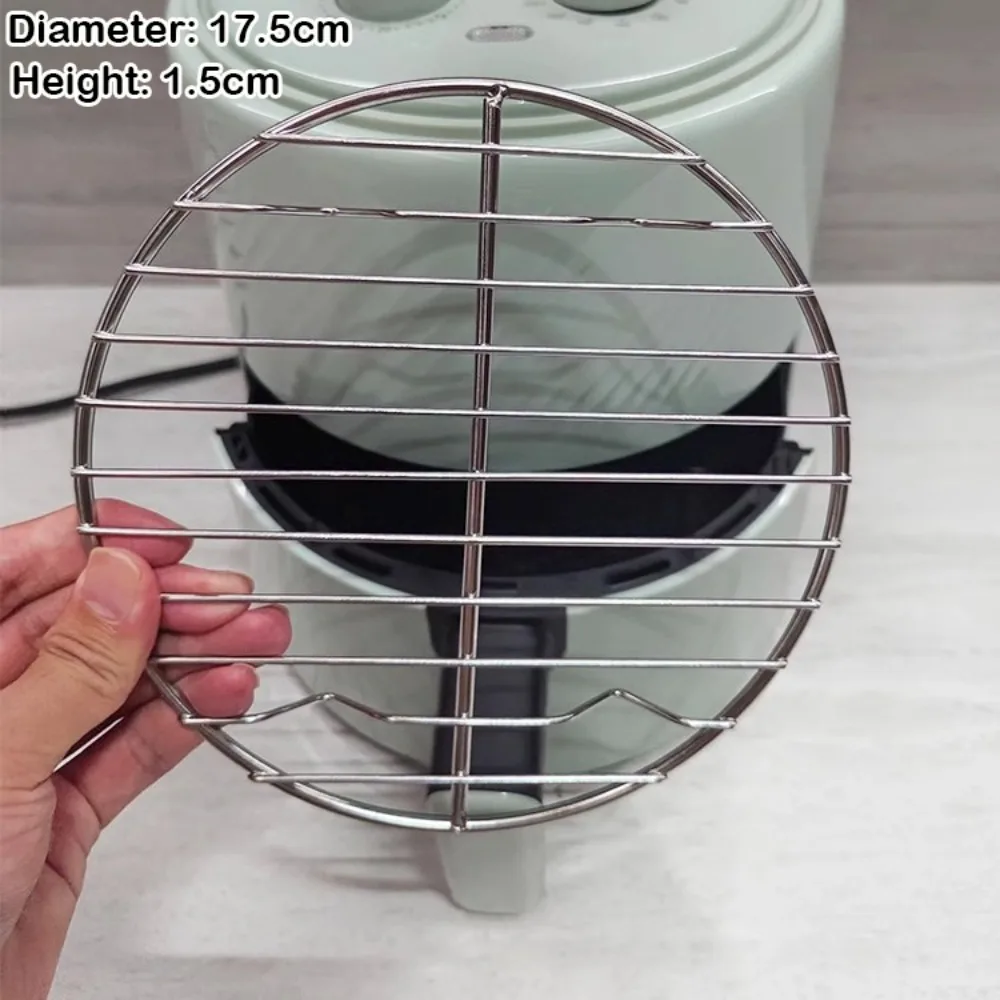 

Round Square Cooking Rack 304 Stainless Steel Thicken Grid Grill With Foot Air Fryer Rack Home Kitchen Oven Steamer Cooker