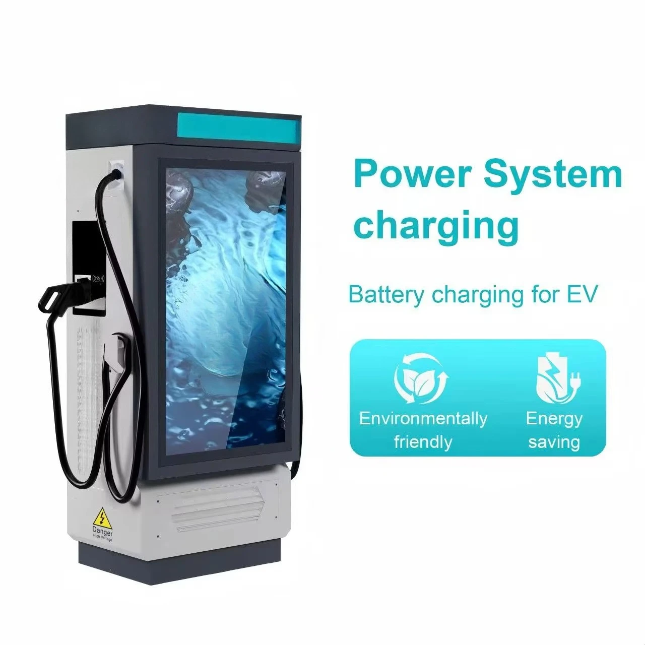 New 100kW DC Fast EV Charger 400V 55-inch Display CCS2/CCS1/CHAdeMO/GBT Double  OCPP1.6J CE Certified EV Charging Station