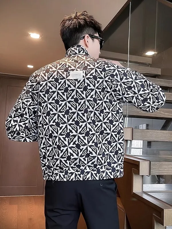 

Повседневная мужская куртка с воротником-стойкой и принтом Faion, брендовая весна-осень, новинка Sle, модное ветрозащитное длинное волокно из полиэстера