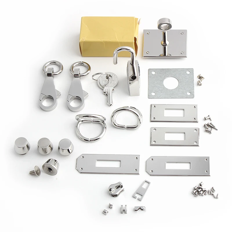 Stainless Steel Bag Locks Clasp Bag Lcok Set For Handbag Purse Tote Closures Snap Clasps DIY Craft Hardware Case Bag Accessories