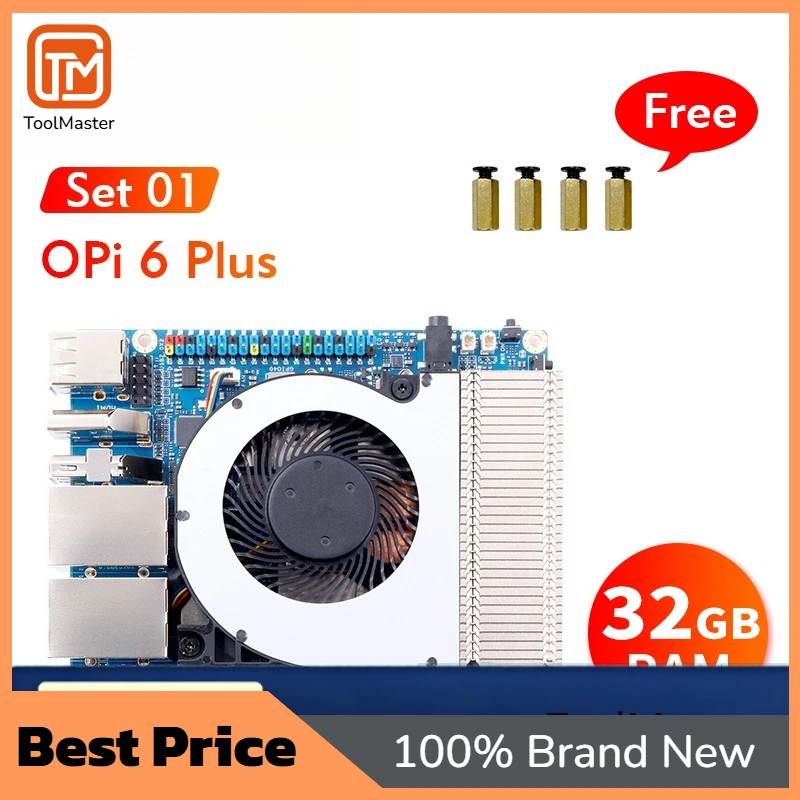 【Hot Sale】Orange Pi 6 Plus+Cooler 32GB DDR5 CIX SoC Single Board Computer M2 NVME SSD 45TOPS NPU Mini PC Run Linux/Androi
