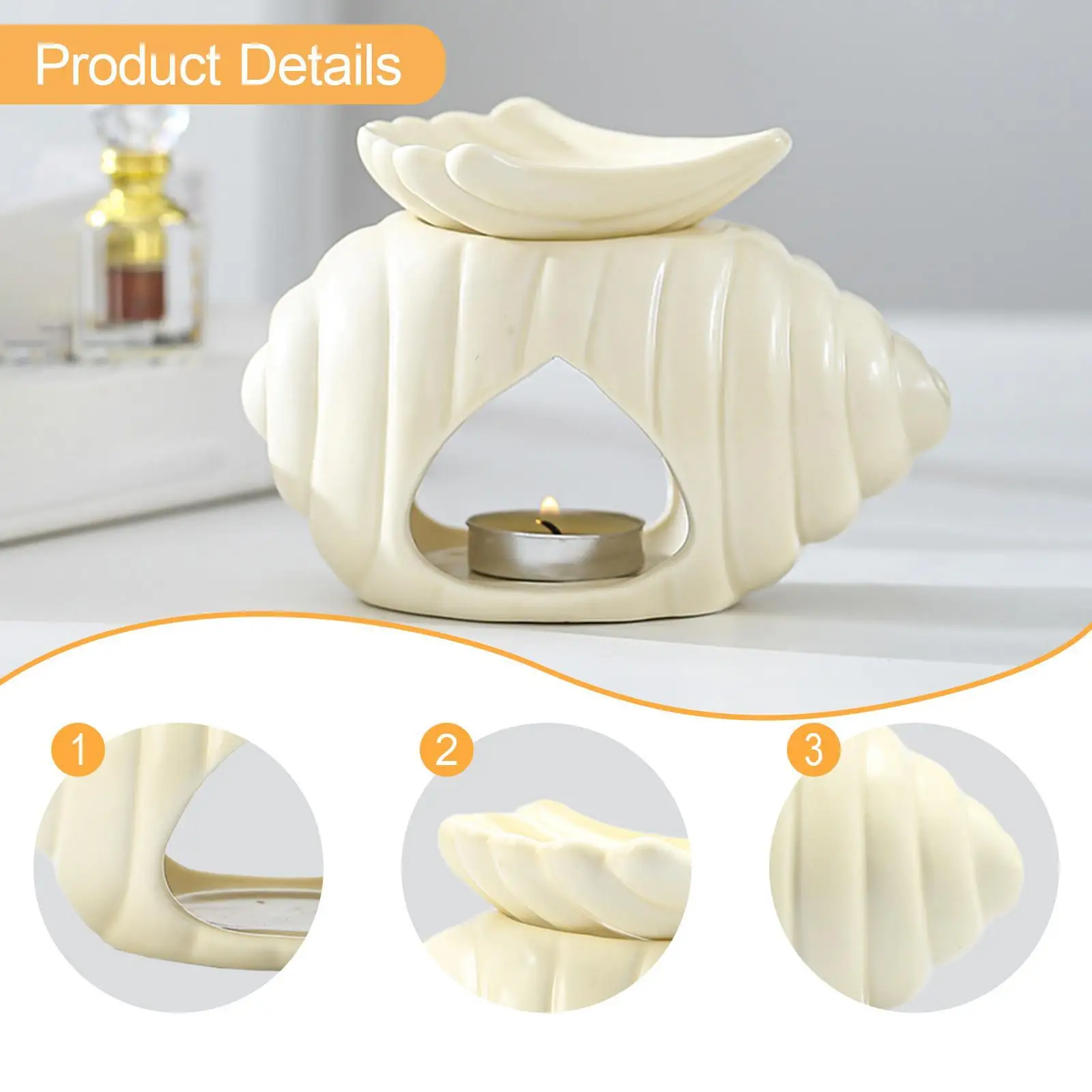Tealight Candleholder رائحة تذوب دفئا سبا هدية محارة الضروري النفط الموقد