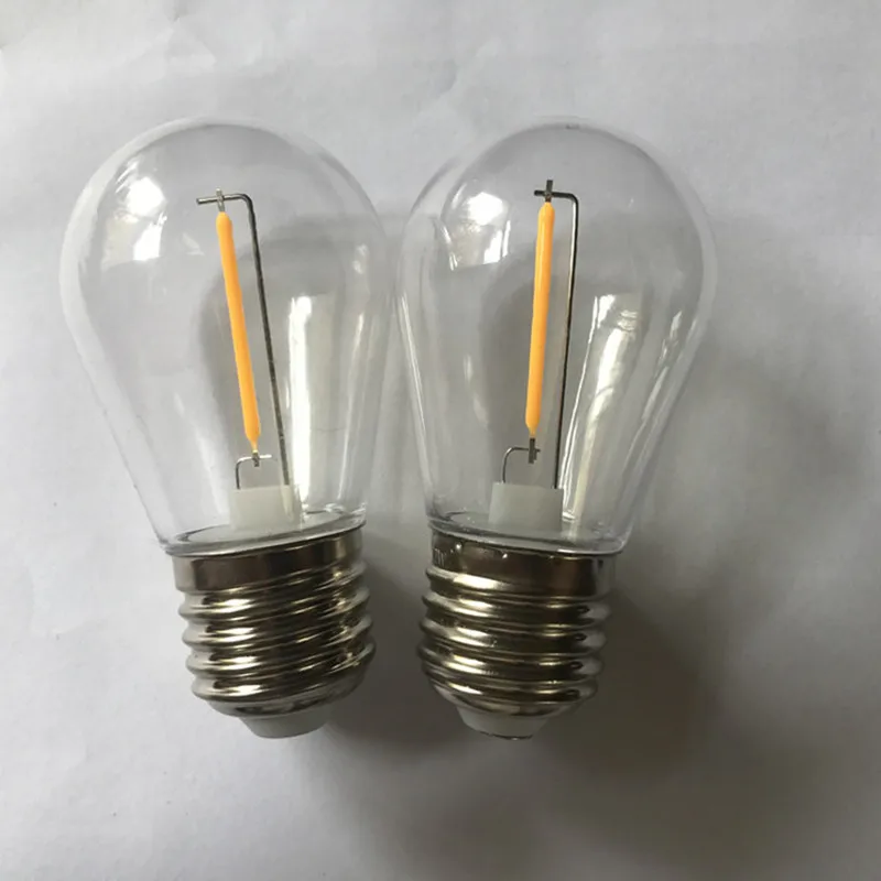 GANRILAND E27 S14 Plastic Bulbs Dimmable Led Filament Warm White 2700K 110V 220V Shatterproof Waterproof IP44 Outdoor Light Bulb