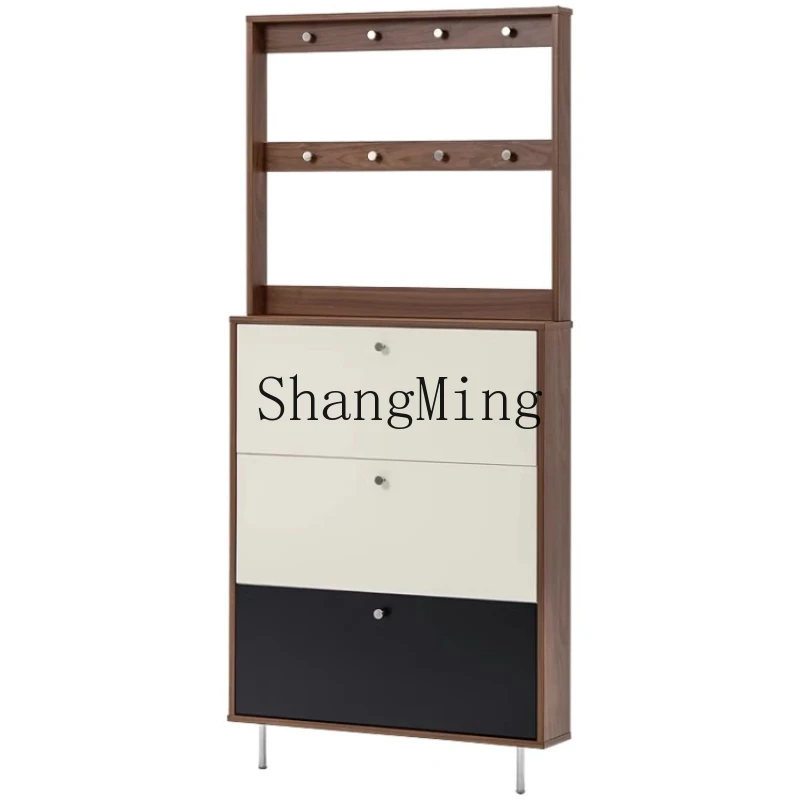 

WYX shoe cabinet storage cabinet integrated against the wall ultra-thin entrance cabinet household small and narrow