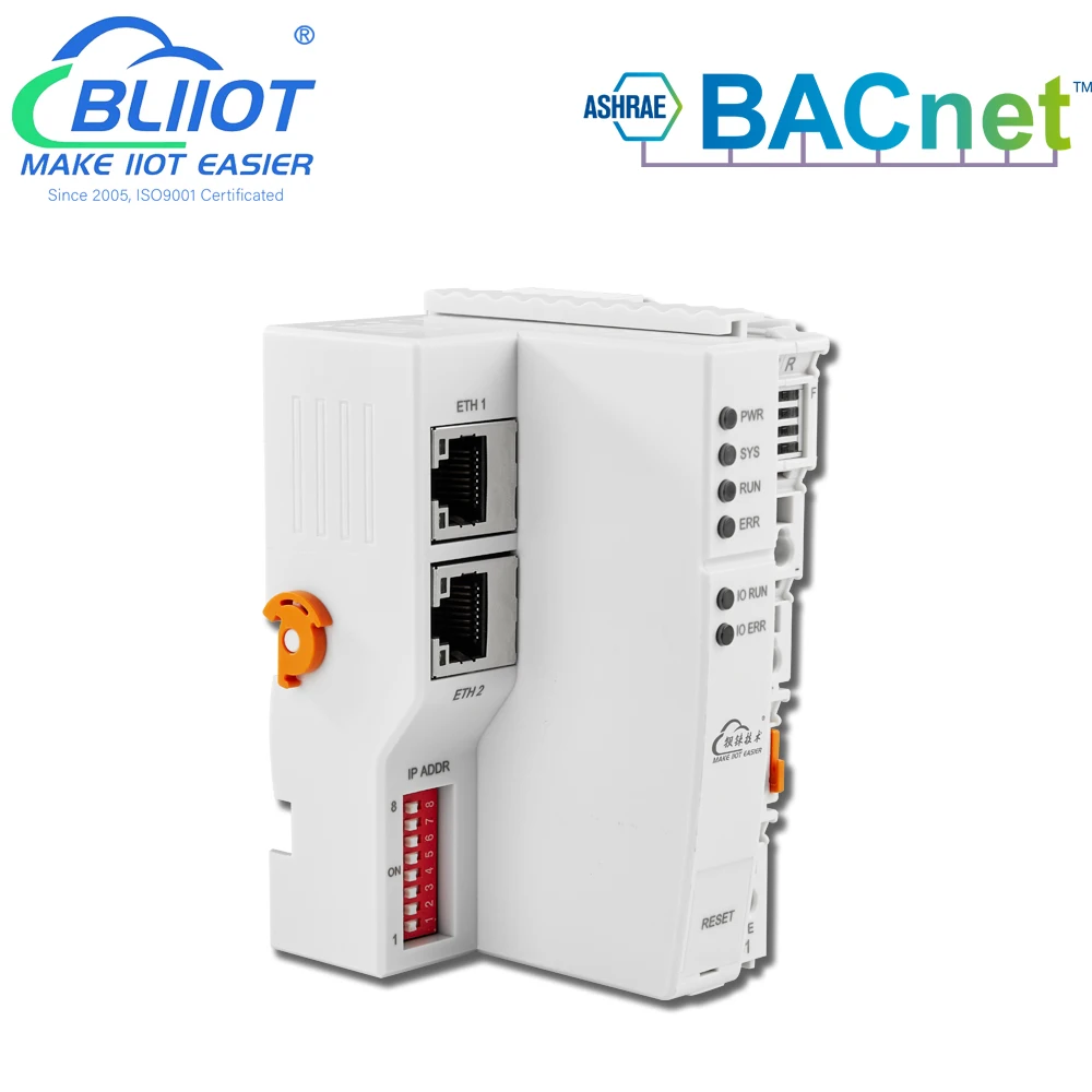 BMS BAS HVAC BACnet/IP Ethernet Distributed I//O Module Support DIN/DO/AIN/AO/RTD/TC Logic Control DDC Controller