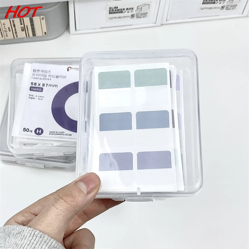 Transparent Storage Box Card Holder Sticker Stationery Transparent Storage Box Film Storage Box Classification Box for Craft Des