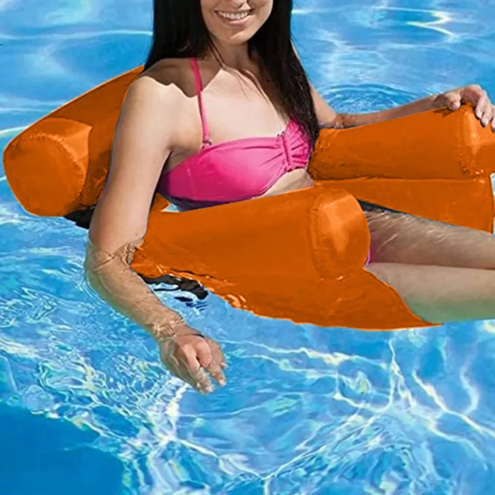 Faltbare Schwimmende Wasserhängematte - Aufblasbare Pool-Liegematte, Liegestuhl für Schwimmen, Tragbare Luftmatratze Pool-Zubehör – Detail 10