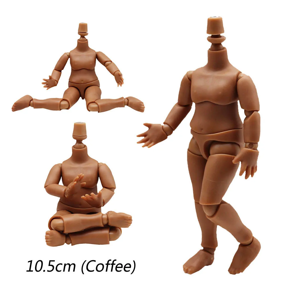 1/12 BJD عارية دمية الجسم اكسسوارات 10.5 سنتيمتر الجسم المفاصل المنقولة الشوكولاته الجلد الأبيض المكياج اللعب OB11 عارية GSC رئيس العالمي