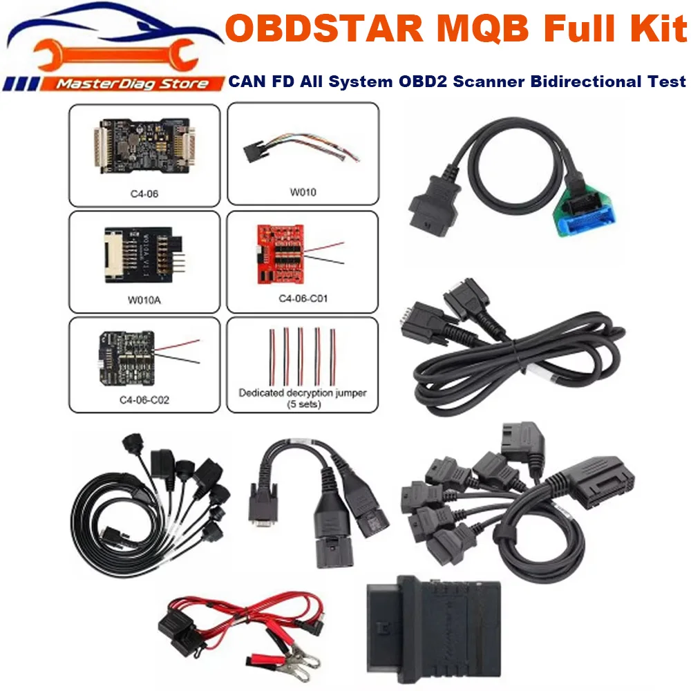 2026 OBDSTAR MQB Full Kit All Key Lost RH850/V850 Adapter Full Kit for Airbag Reset, IMMO Data/Pincode Read, Dashboard, BCM, ELV