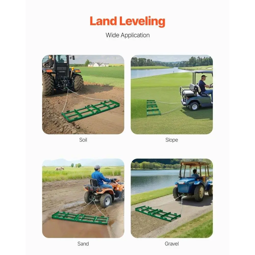 Robuste 6ft Drag Harrow Tow Behind Driveway Grader Rake für Rasen- und Gartenlandschaftsgestaltung