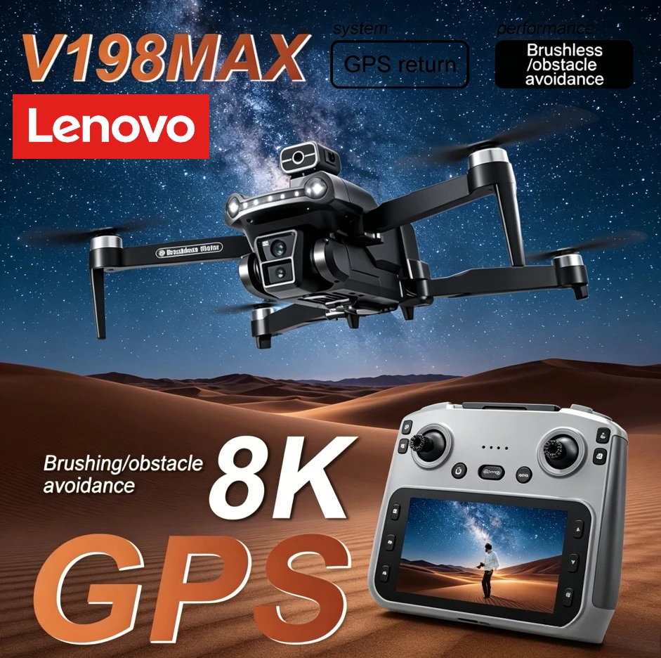 Drone Camera Night Vision - Drone Pieghevole Lenovo V198MAX con GPS,