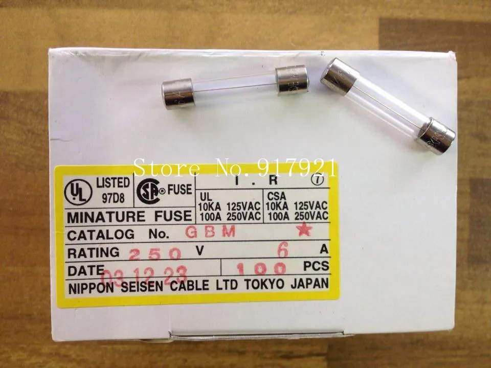 [ZOB] Imported Japanese JET GBM 6X30 6A 250V FUSE original micro glass  --200pcs/lot