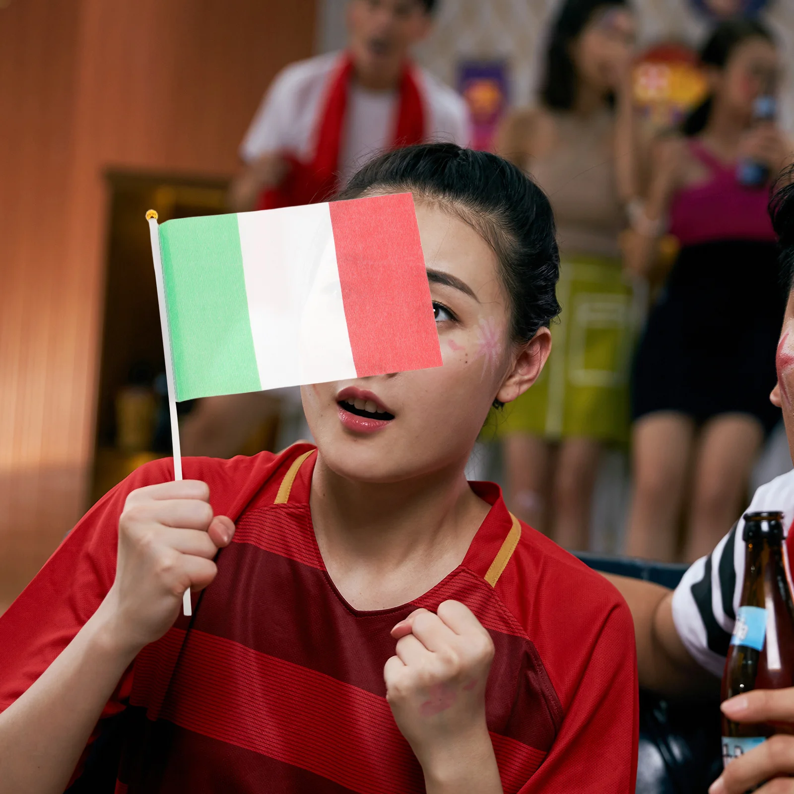 

12Pcs Italian Hand Held Small Mini Flag for Festival Sports Celebration Outdoor Event Decoration National Flag Decor
