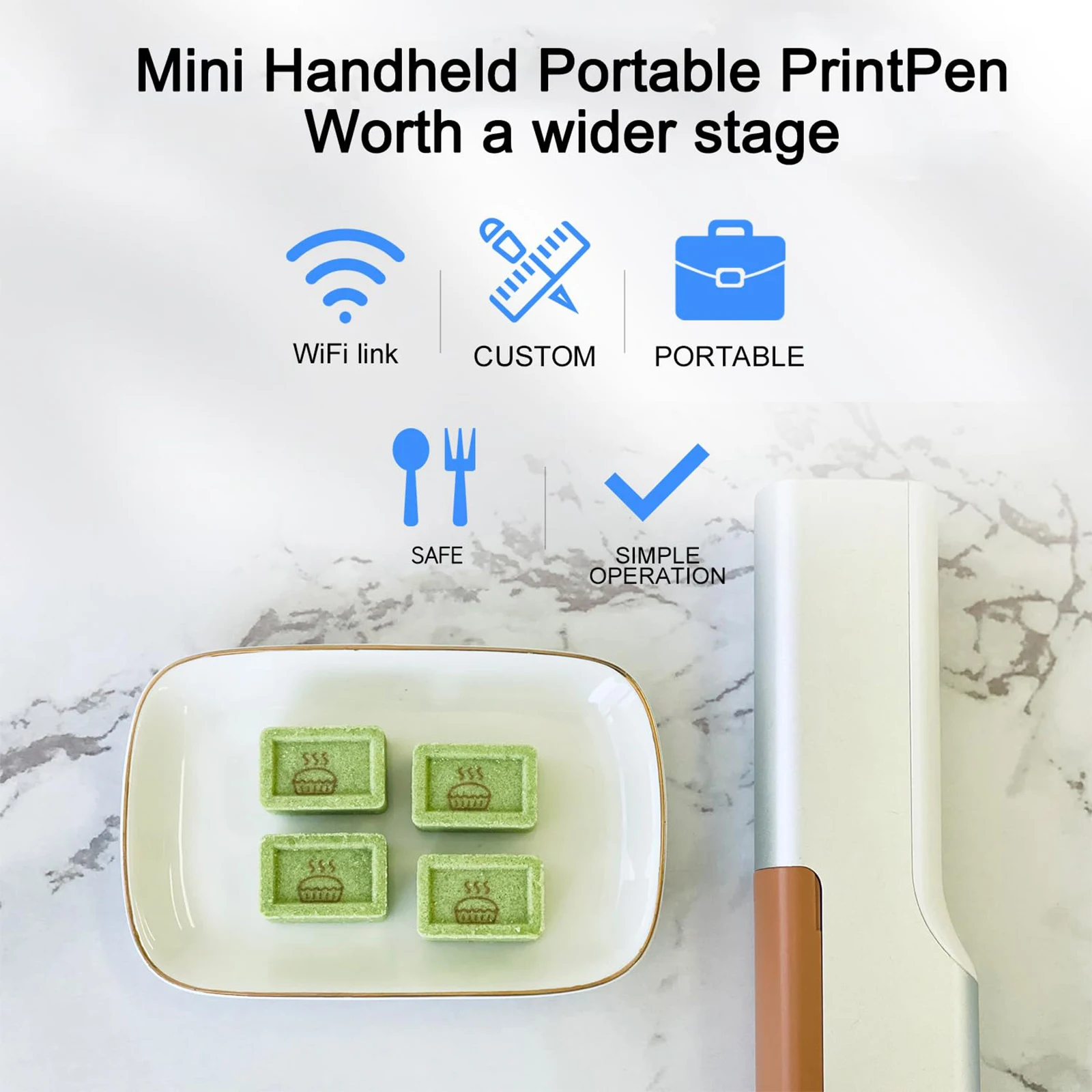 DIY Food Printer Portable Inkjet Coffee Latte Printer WiFi PrintLab APP Control Edible Food Printer Macaron Cookie for Cafes