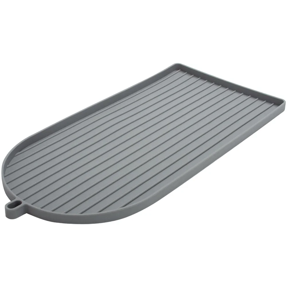 For Barista Station Raised Edge Tray Non Slip Machine Pad For Daily Brewing White Non Slip Silicone Coffee Mat