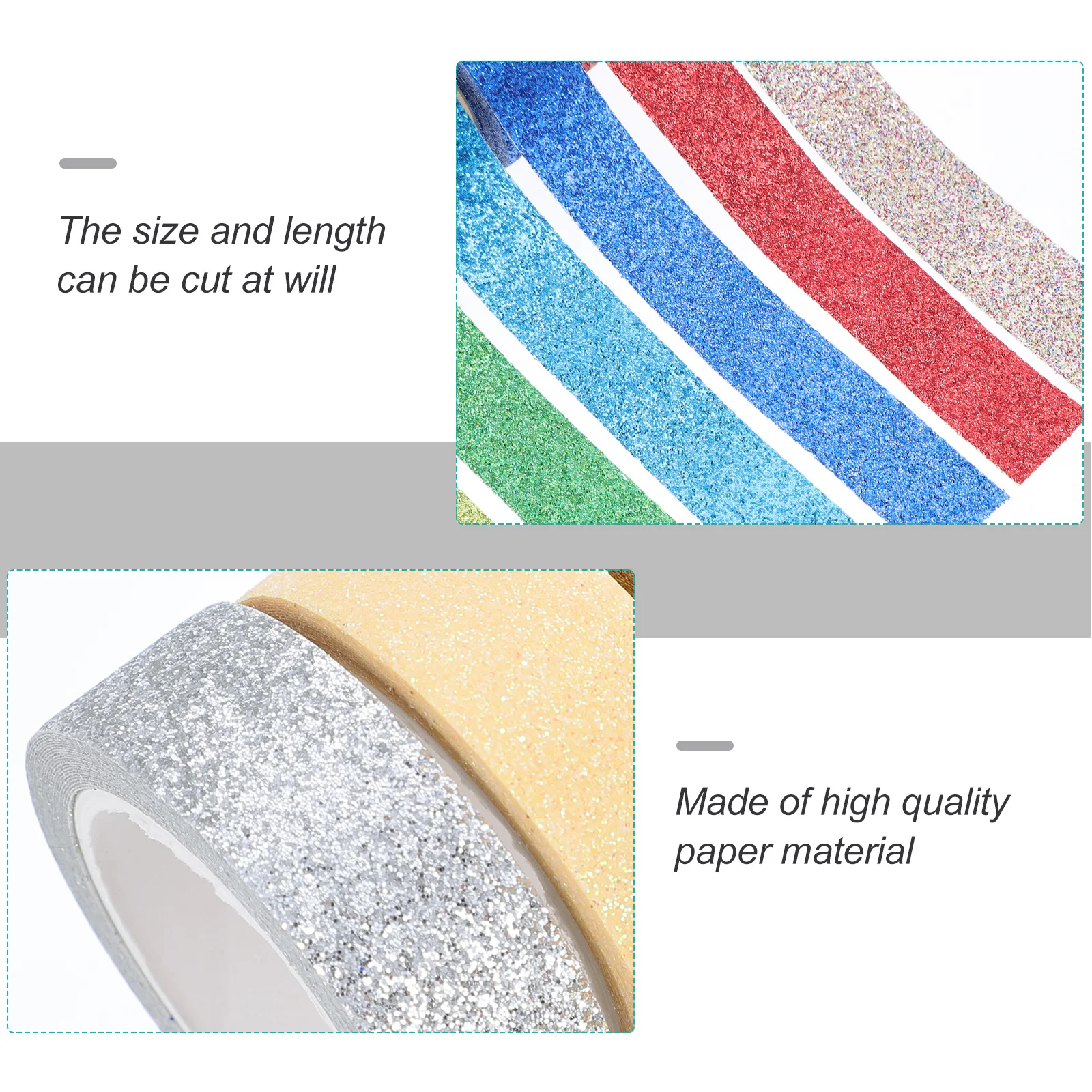 

12 Rolls Rainbow Colored Glitter Washi Tape for DIY Craft Decoration Hand Account Scrapbooking Gift Wrapping Sticker