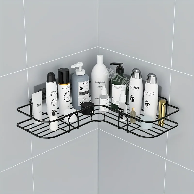 Bathroom Storage Rack Wall-mounted Bathroom Storage Rack Bathroom Accessorie Shampoo Cosmetic Rack Punch-free Metal Storage Rack