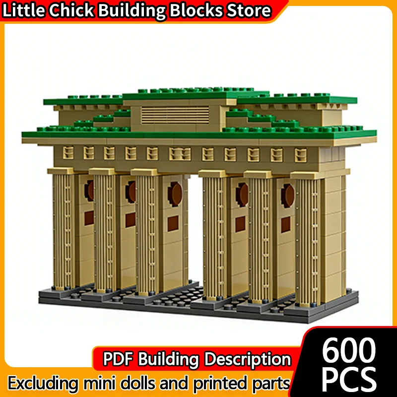 

Модель City Street View MOC, строительные кирпичи, Brandenburg, ворота, модульная технология, детские праздничные подарки, сборные игрушки, костюм