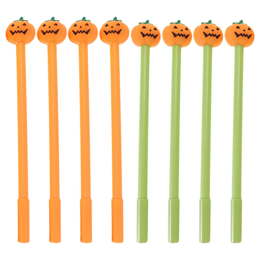 8Pcs Creative Pumpkin Gel Ink Pens Eye Catching Cartoon Design Smooth Solid Lines Ideal for Students School Office