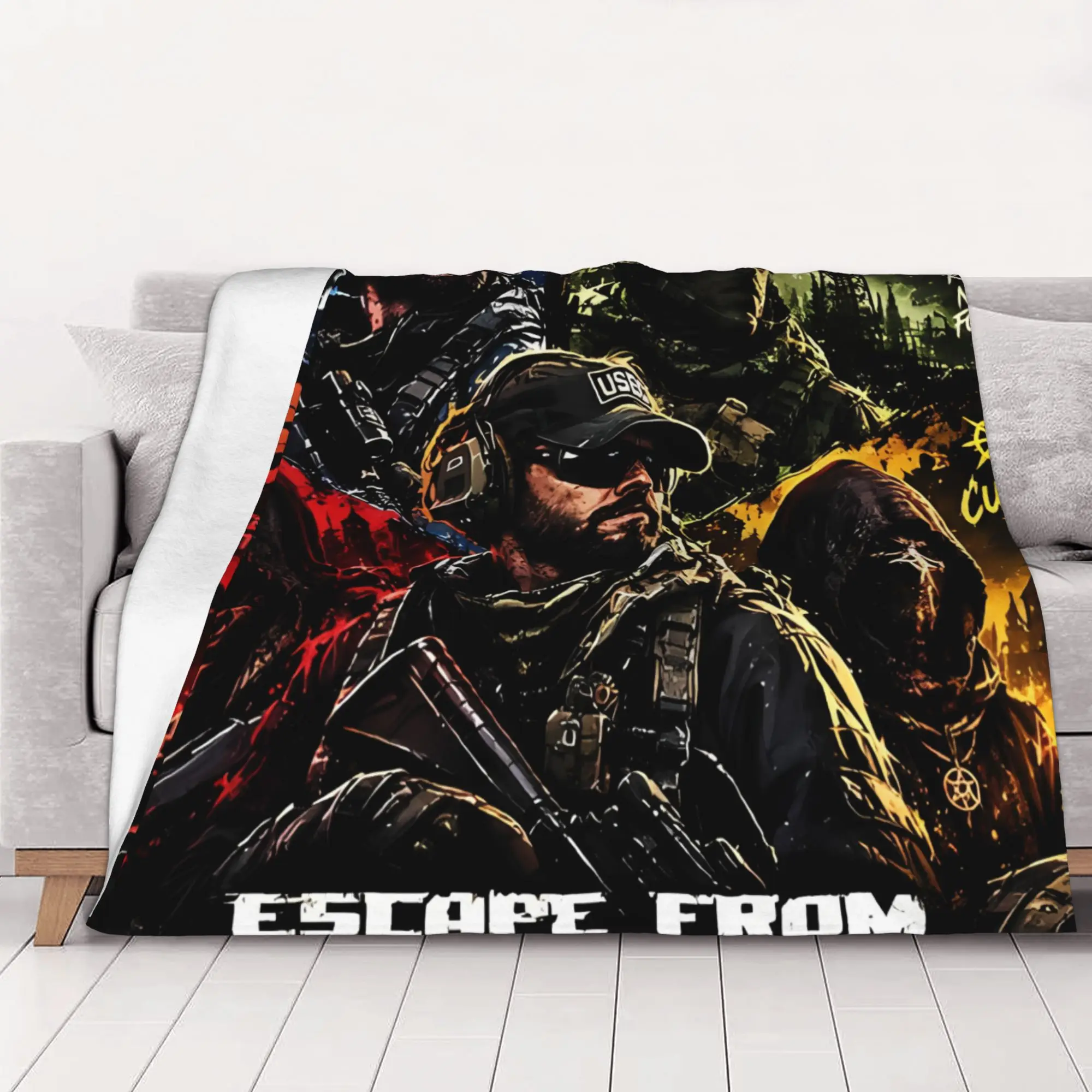1PC home Cutecore Escape From Tarkov painting Escape From Tarkov Blanket Super Cosy Plush Home Living Room Sofa halloween