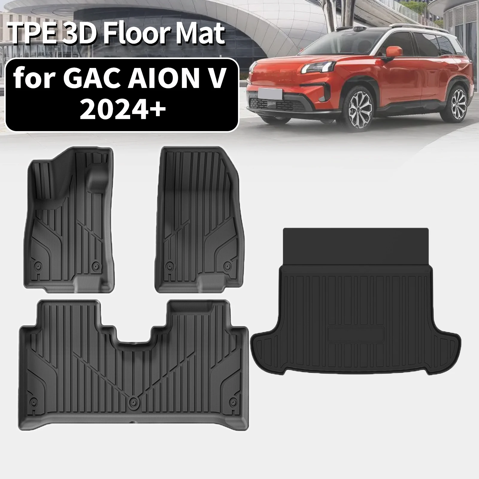 

for GAC AION V 2024 2025 2026 Fridge version Eco-Friendly TPE Car Floor & Trunk Mats, Non-Slip Dustproof