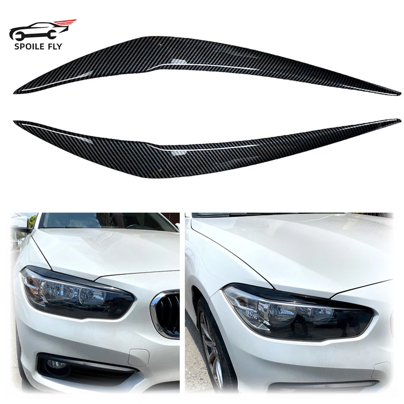 

For BMW F20 F21 1 Series 116i 118i 120i 125i M135i M140i 2015-2019 Headlight Eyebrow Eyelid Lamp Light Eyebrows Glossy Carbon