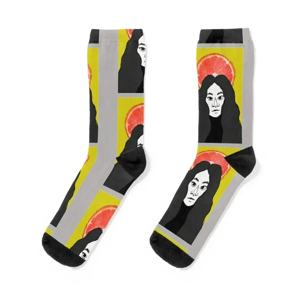 

Yoko Ono - Pop Style Socks japanese fashion Lots Argentina Socks Man Women's