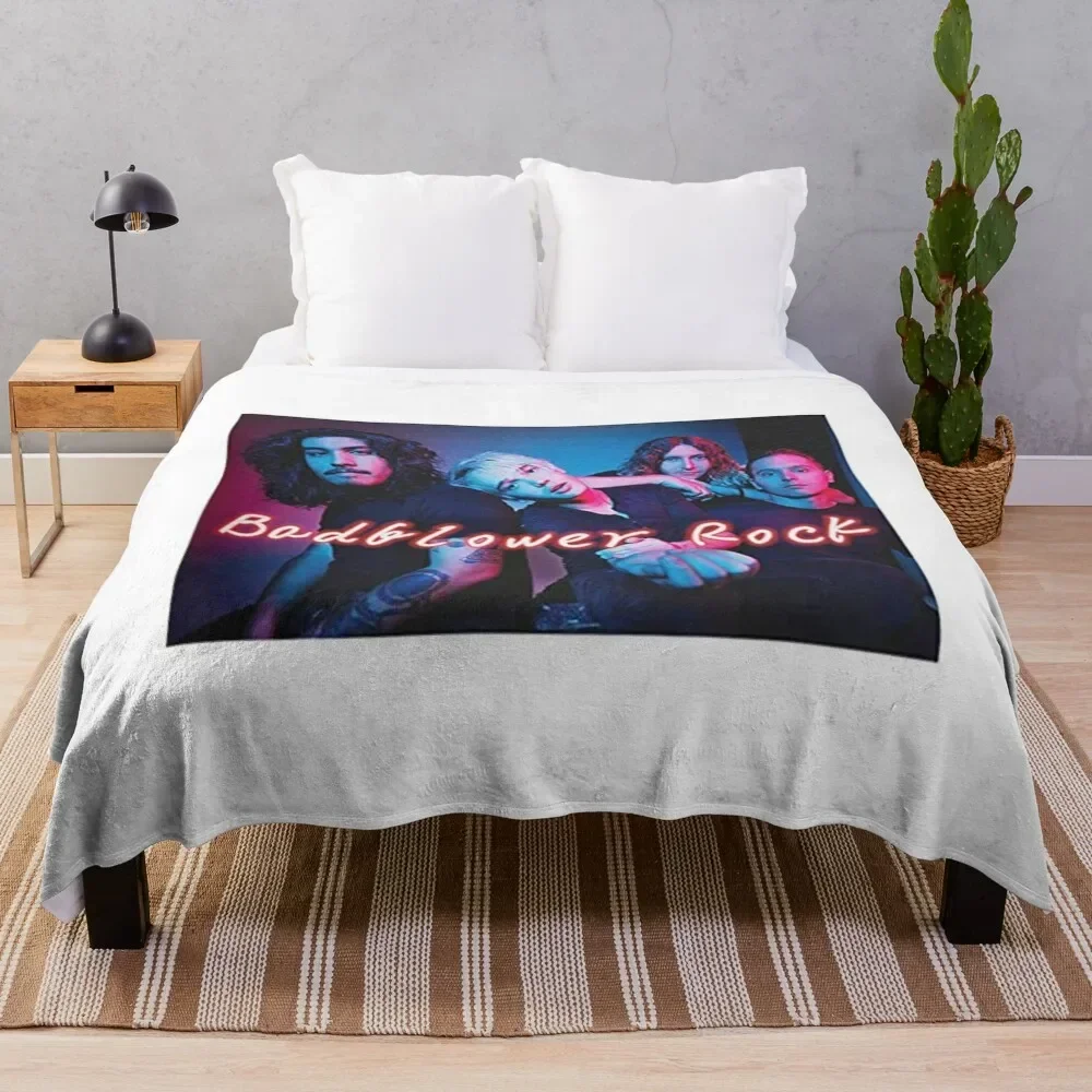 EUBCS Men Badflower Rock Band Ultra Soft Printing with Short Shirt Throw Blanket Bed Loose Sofa Quilt Blankets