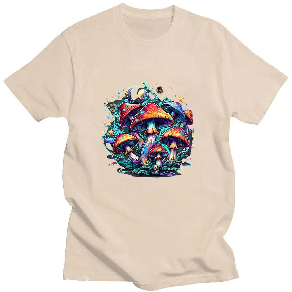 Magic Mushrooms T Shirts Graphic Printing Comic Casual Tee-shirt Funko Pop O-neck Unisex Tshirt Camisetas 100% Cotton Clothing