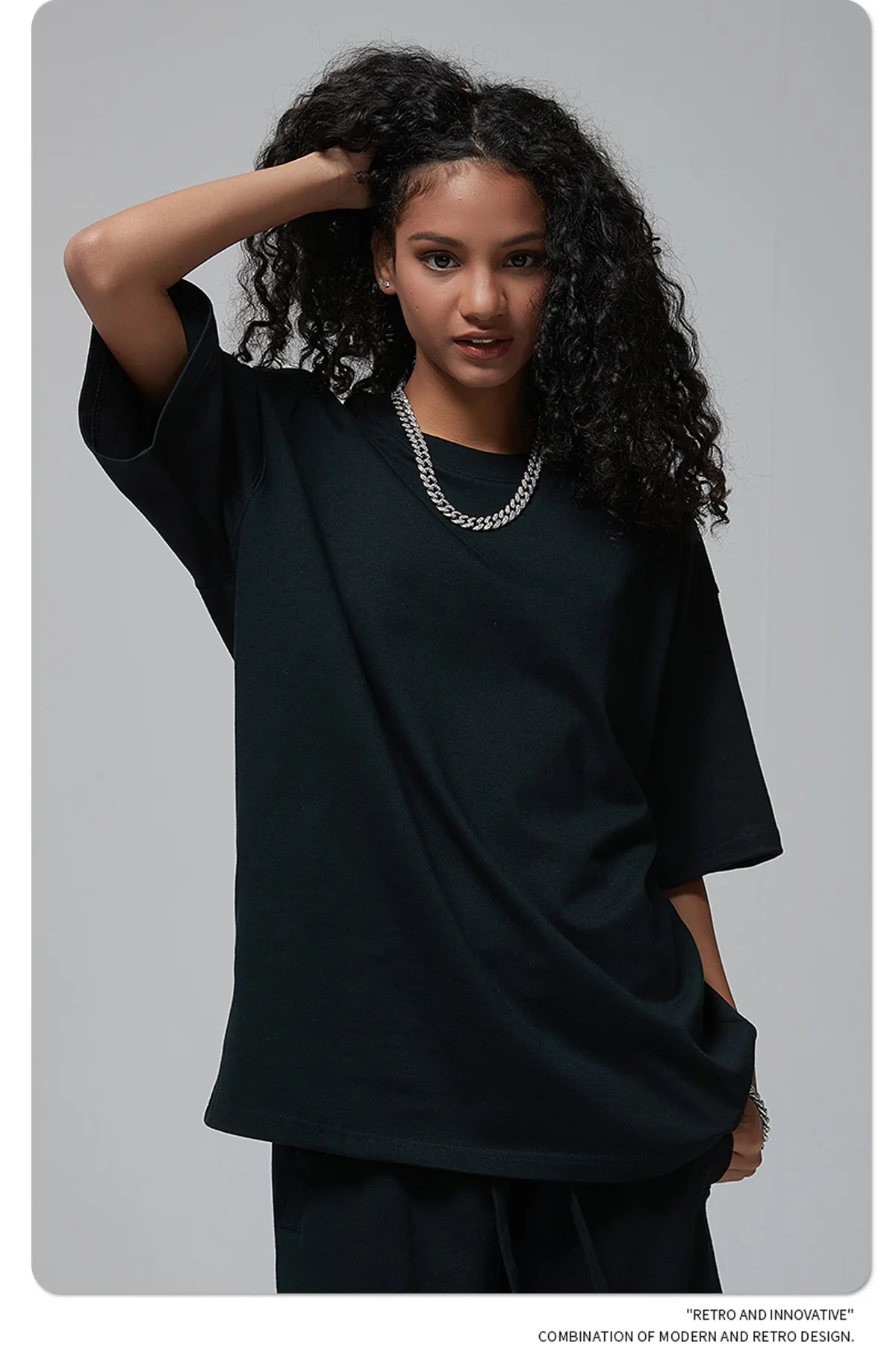 Men's 305g Heavyweight 100%Cotton Oversized T-Shirt-Earth Tone Solid Color Streetwear Basic Tee Premium Quality Short Sleeve Top