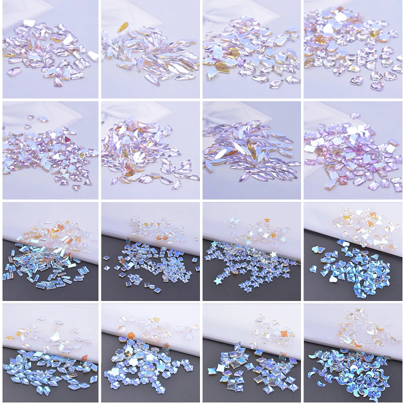 New 10-100PCS/Lot Bulk Mix Glass Purple Aurora Rhinestone Connectors For Jewelry Making DIY Handmade Accessories Decorations