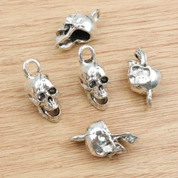 3pcs 29x12X16mm Antique Silver Plated Skull Head Handmade Charms Pendant:DIY for bracelet necklace