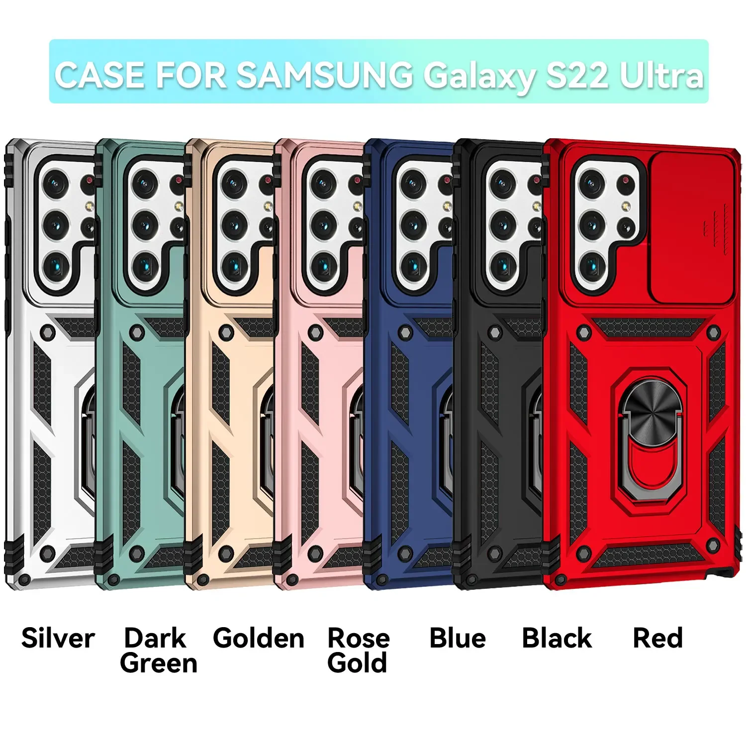 For Samsung Galaxy S24 Ultra Case Coque Fundas Slide Lens Magnetic Holder Back Bumper Samsung S23 S24 S22 S21 Plus Ultra Cover image 3