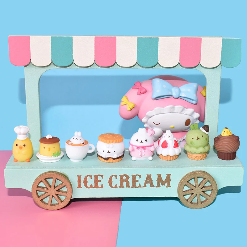 Mini maison de courses de desserts, maison de poupées, gâteau de dessin animé, strass, cuisine, accessoires alimentaires, 10 pièces