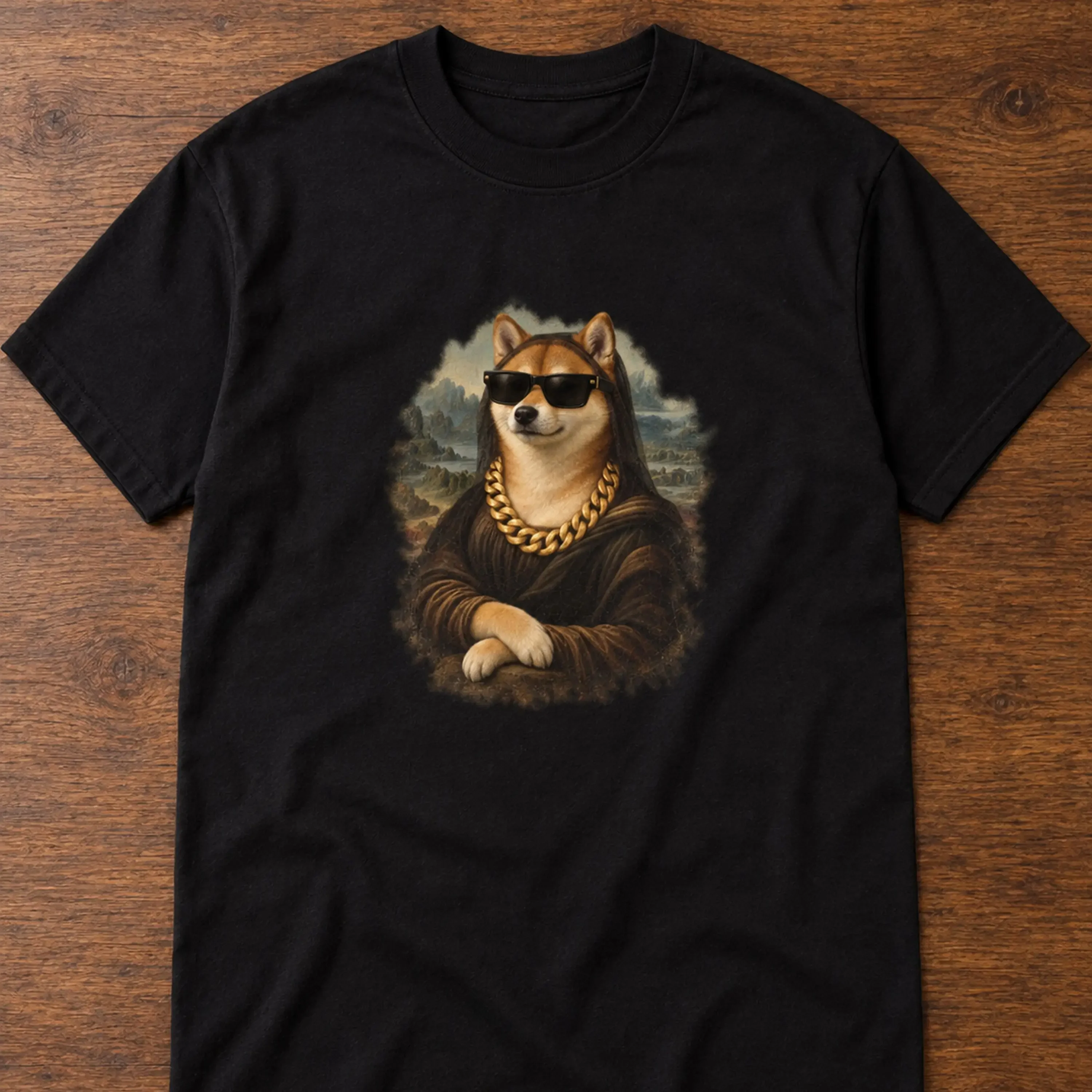 Shiba Inu Renaissance Portrait T-Shirt, Heavyweight