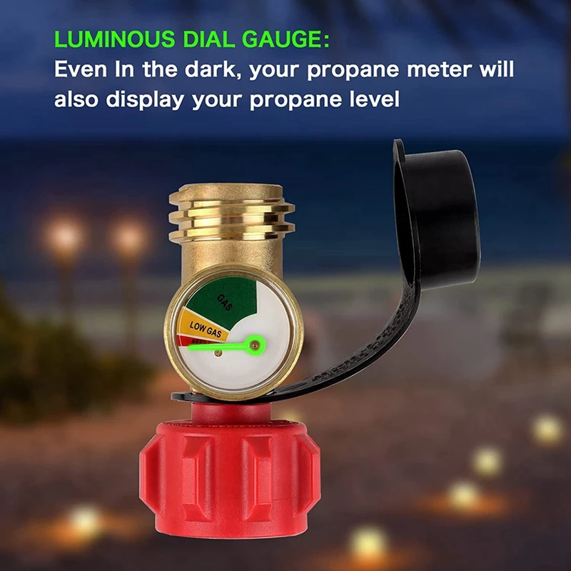 Propane Gauge Gas Pressure Meter Level Indicator Leak Detector Gas Pressure Meter Universal For Gas Grill, Lantern, Heater