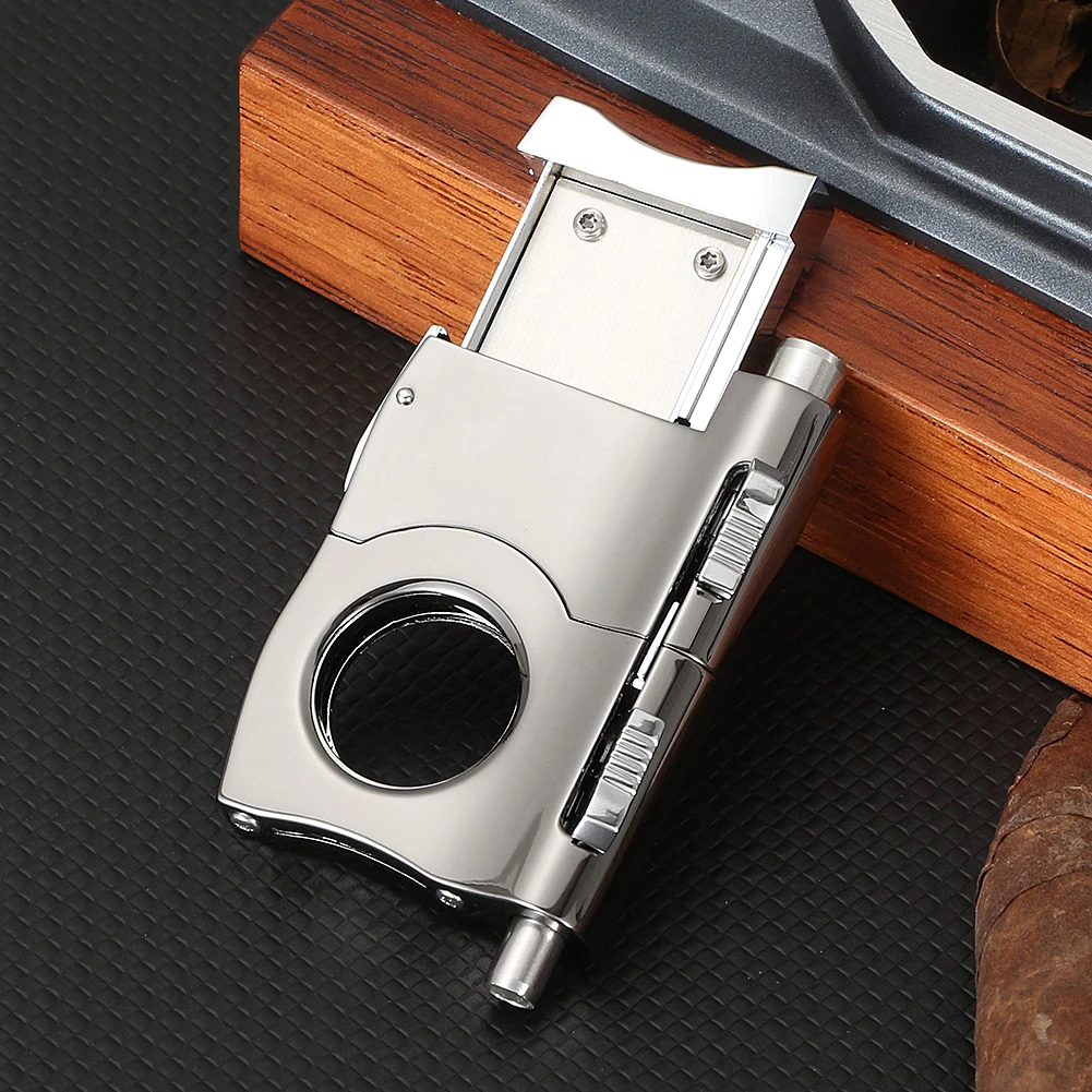 

GALINER 2 IN 1 Cigar Cutter Punch Luxury Scissors Locked Blades Metal Guillotine Cigar Punch Professional Knife