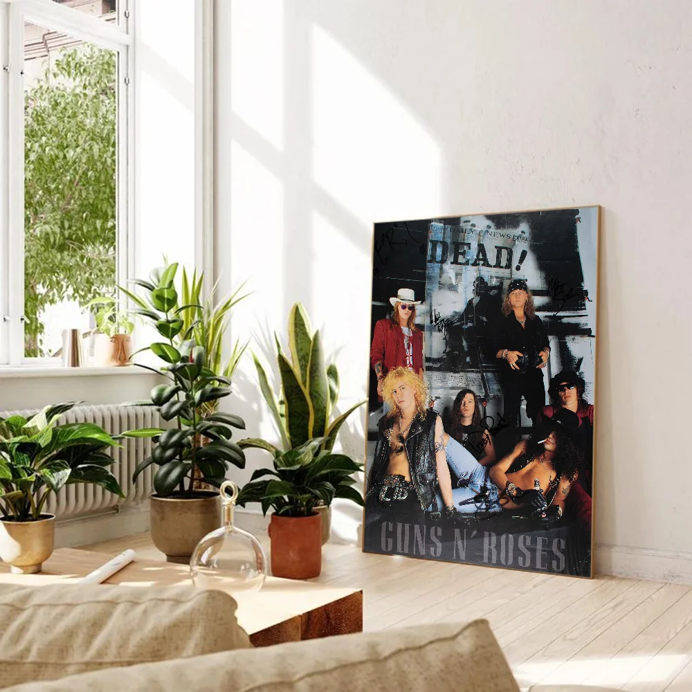 Vintage Rock Music Band G-Guns N Roses Classic Movie Posters Vintage Room Bar Cafe Decor Stickers Wall Painting