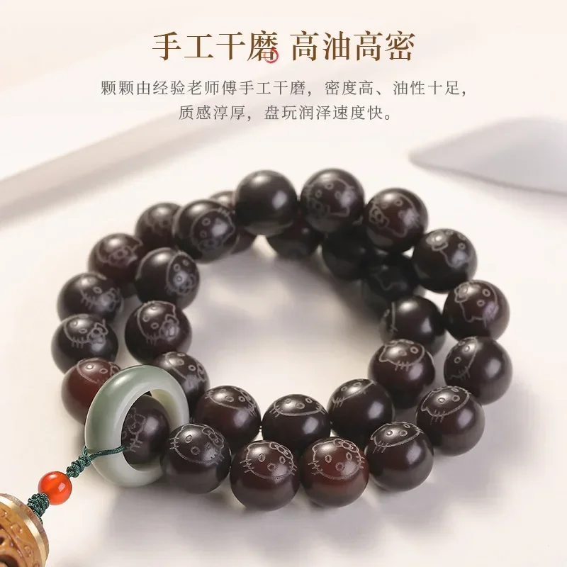 Real Bodhi Roots Handcarved Panda Bracelets Men Wommen DIY Creative Literature Play Buddha Bead Handheld Factory Direct Sales