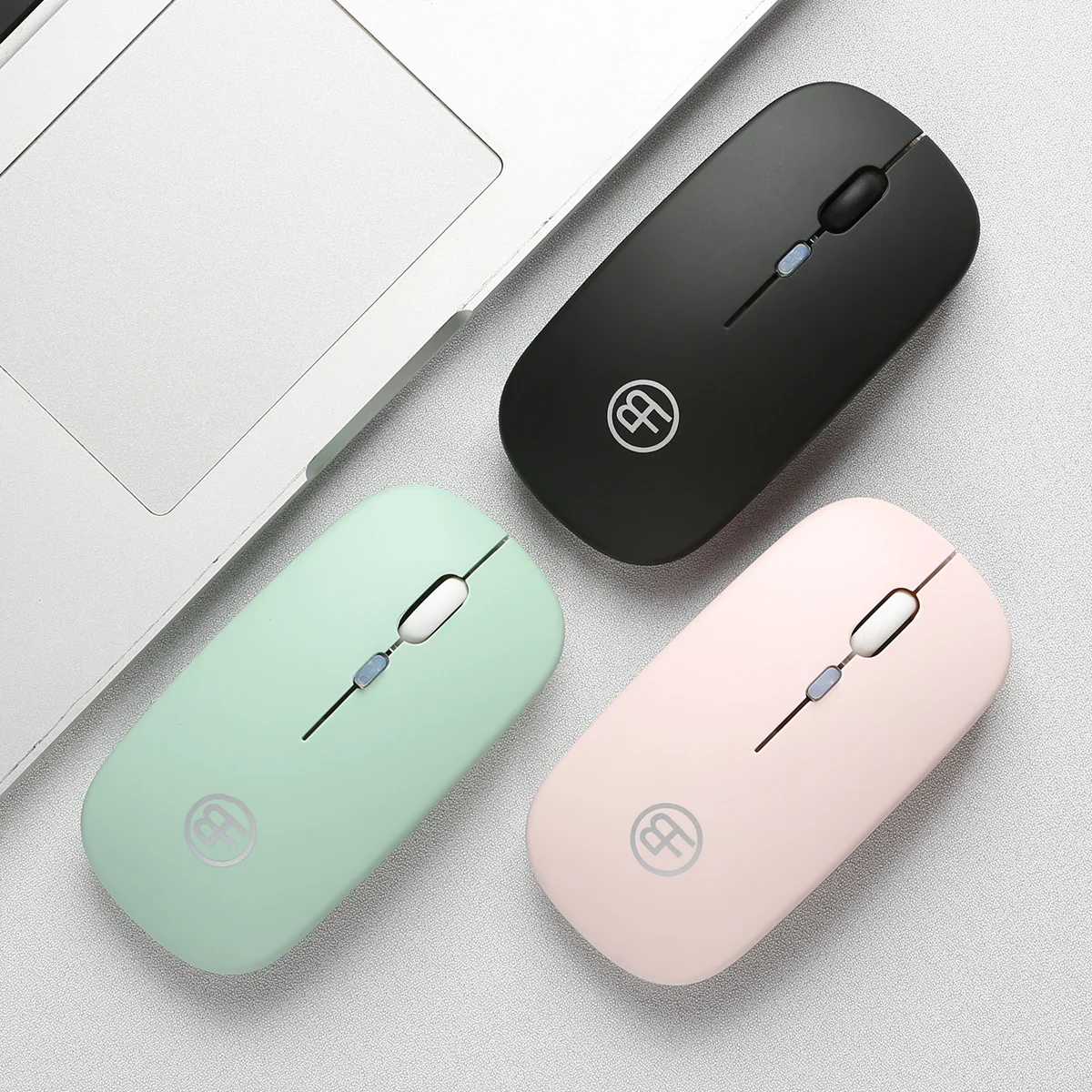 

2.4G Ergonomic Wireless Mouse -2.4G & Bluetooth-compatible Connection, Stable & Reliable Connection, Low Delay for PC/Laptop