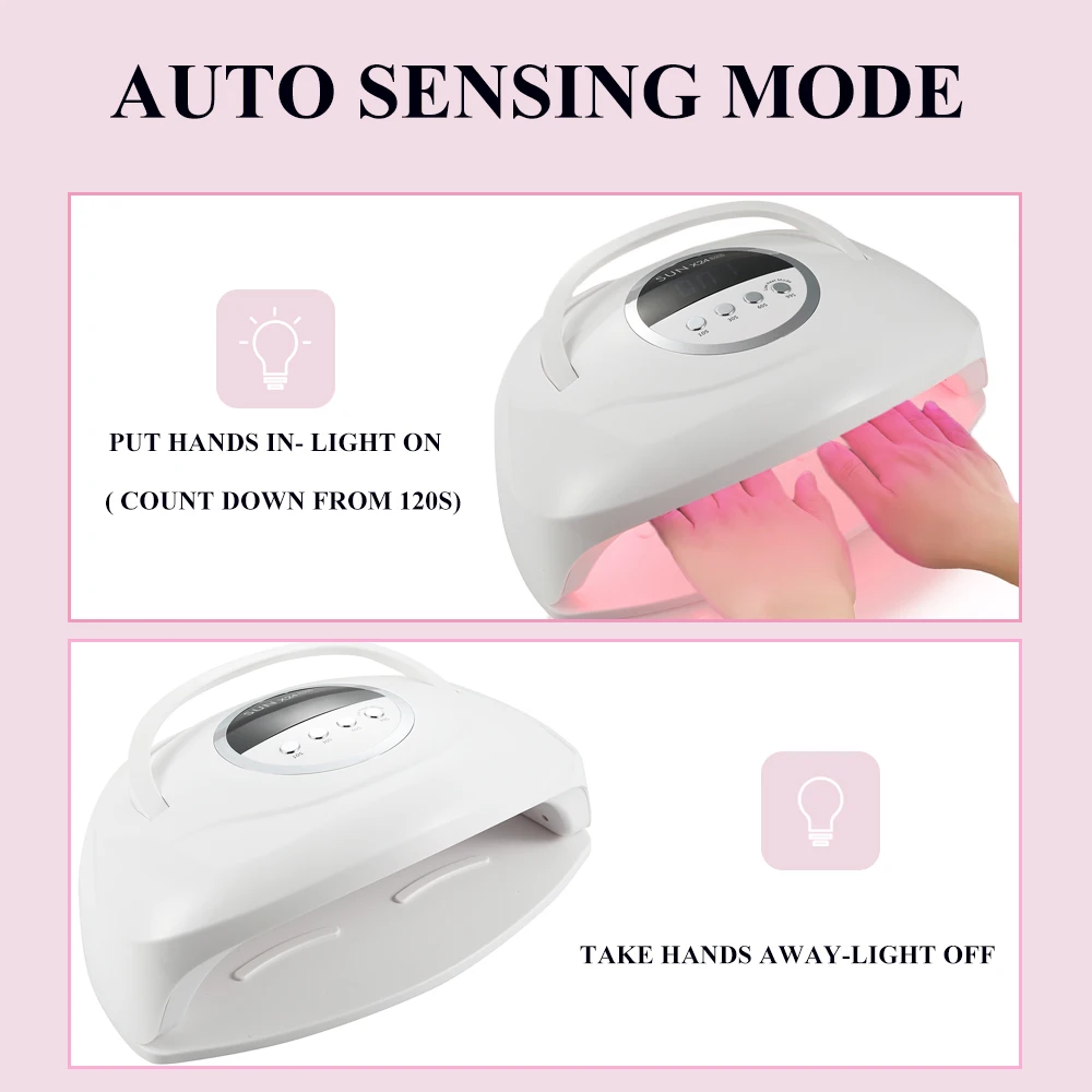 Mãos duplas Use UV LED Lâmpada para unhas, Lâmpada para cura Gel Polish, Manicure Salon, grande display LCD, SUN X24 MAX, 84LEDs