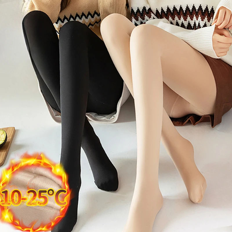 

Термоколготки женские осенне-зимние тонкие флисовые эластичные тонкие колготки с высокой талией для девочек эластичные плюшевые длинные чулки леггинсы