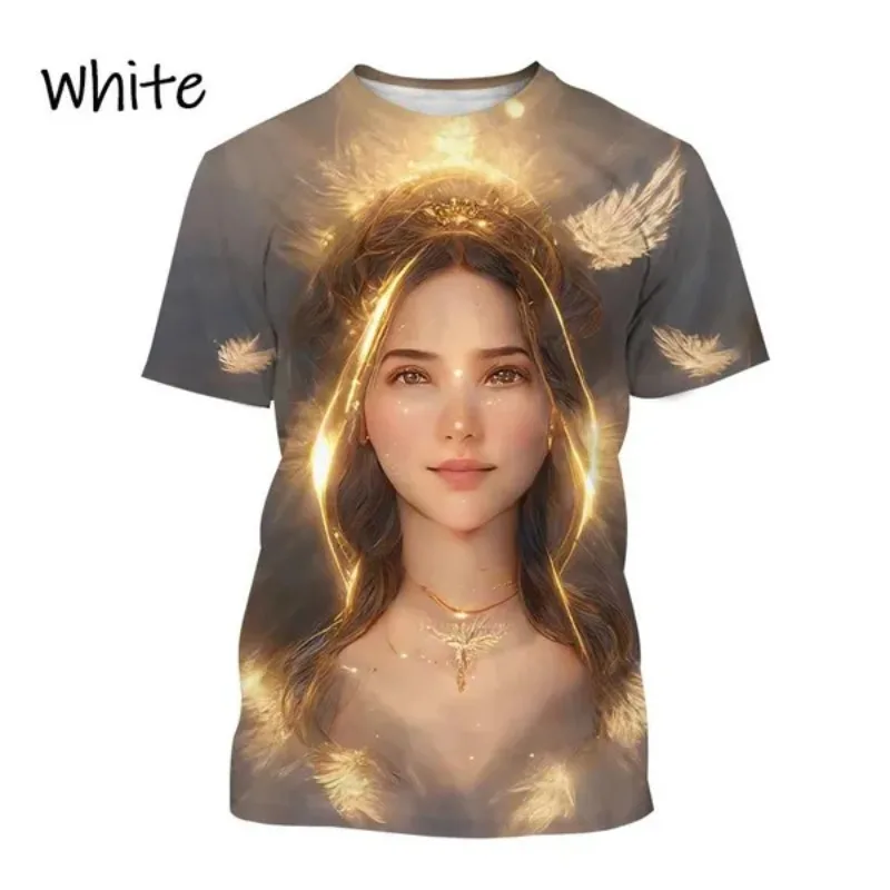 L\'ultima t-shirt Casual stampata in 3D per uomo e donna, Retro Cool Angel Street Style, bellissime ali Angel maniche corte