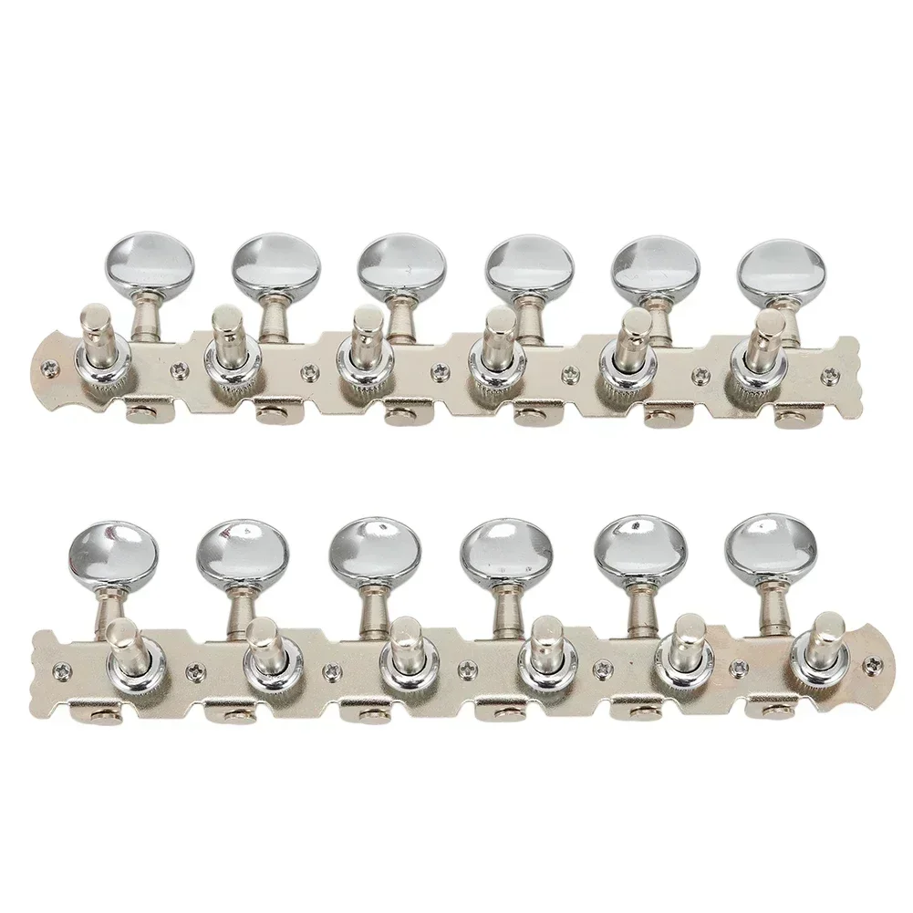 Guitar Tuning Pegs Professional 12 String Guitar Tuning Pegs Round Machine Heads for 6L 6R Key Easy and Smooth