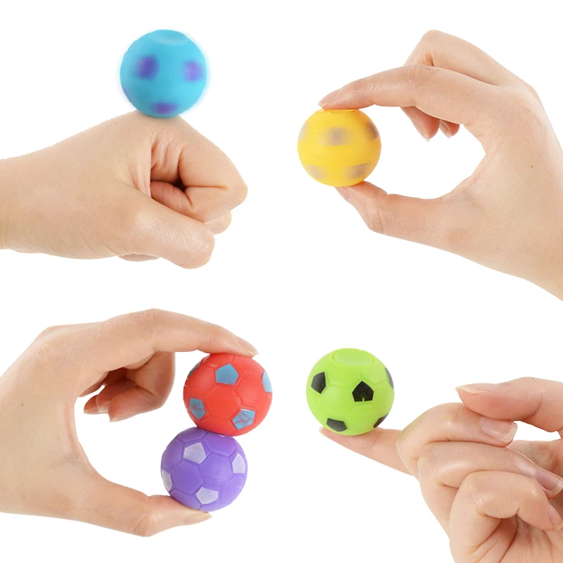 5pcs Mini Football Rotate Toy Birthday Party Supplies Kids Favor Football Finger Gyroscope Baby Shower Game Toys Relieves Stress