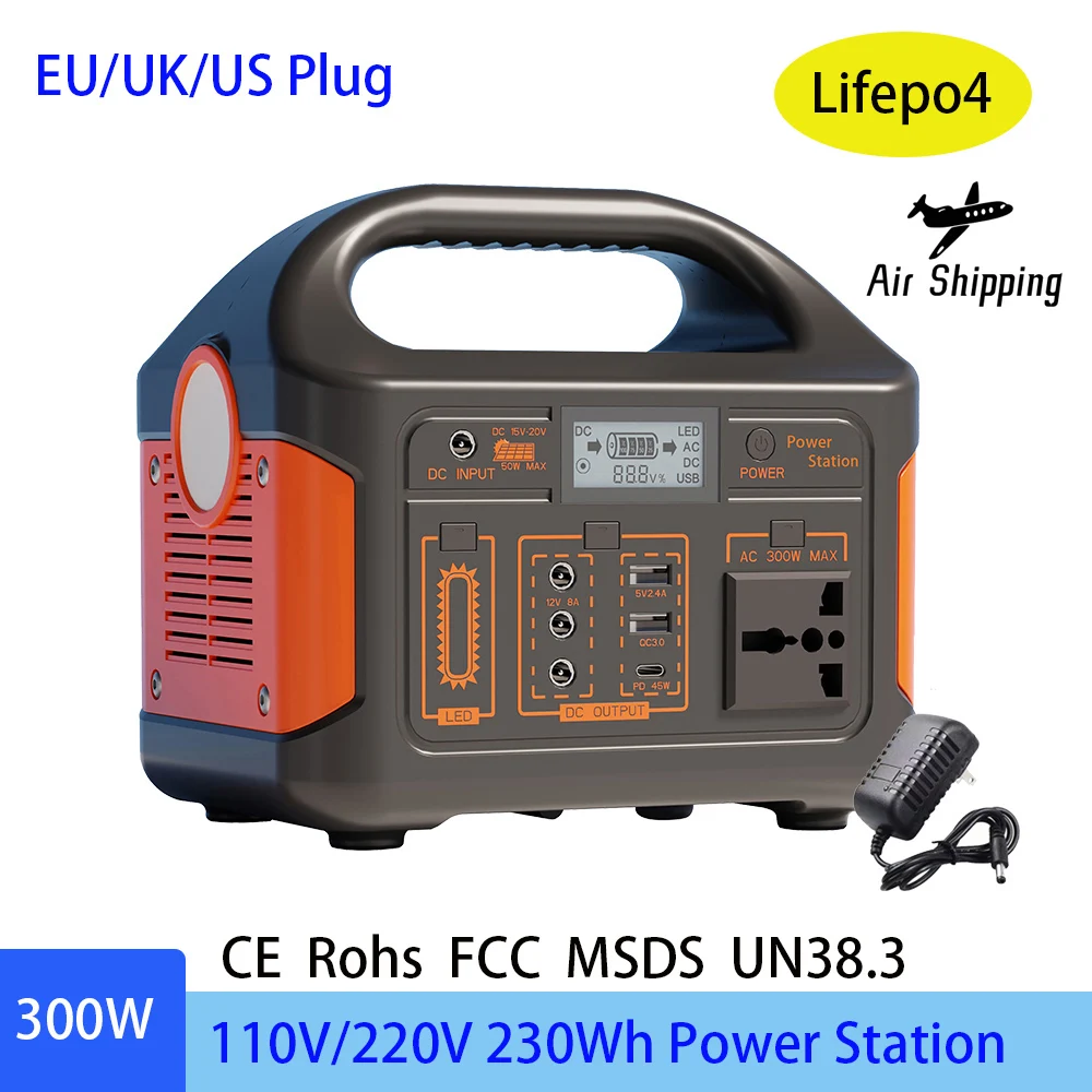 

100W/300W 24000mAh LiFePO4 Portable Power Station Mobile Power Supply Solar Generator 220V/110V Station Power Bank for Camping