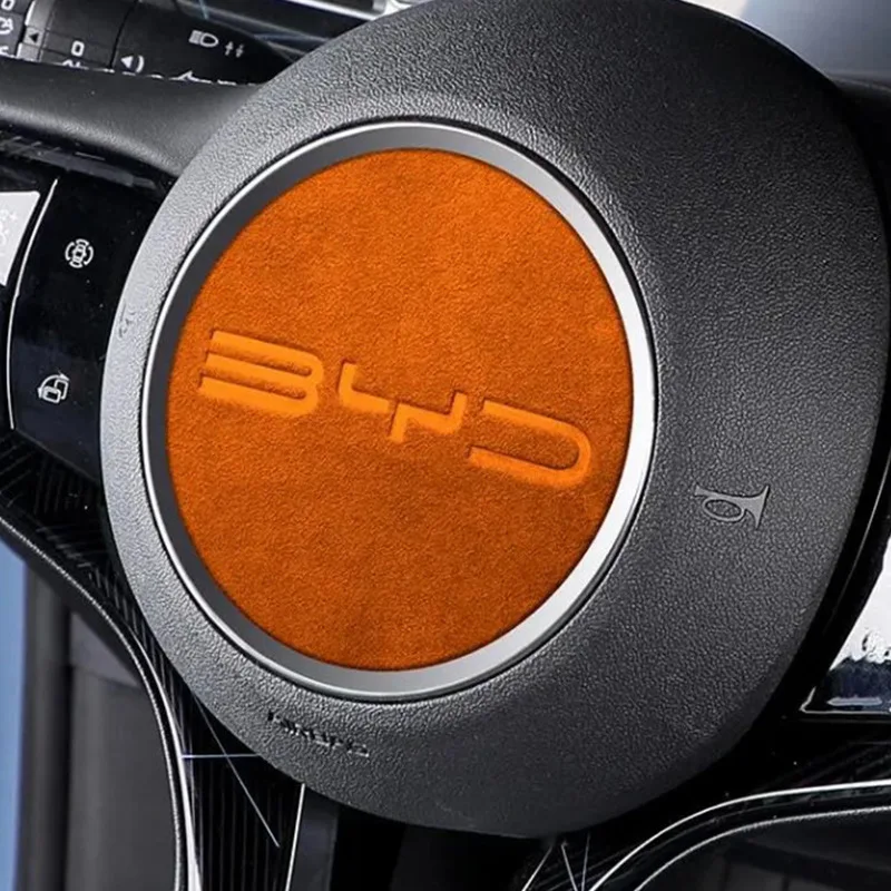 สําหรับ BYD Atto 3 หยวน PLUS Dolphin Seal 2022 2023 พวงมาลัยรถสติกเกอร์หนังนิ่มพวงมาลัยรถดัดแปลงป้องกัน