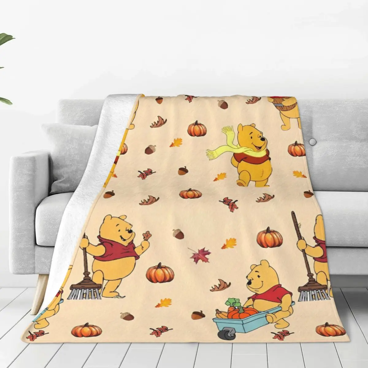 

Winnie The Pooh Blanket Quality Soft Warm Throw Blanket Autumn Child Couch Chair Fashion Bedspread