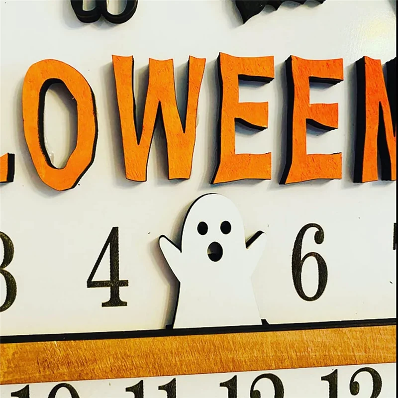 Calendrier de l'Avent d'Halloween de 31 jours, décoration joyeux Halloween en forme de cercueil B avec trois découpés