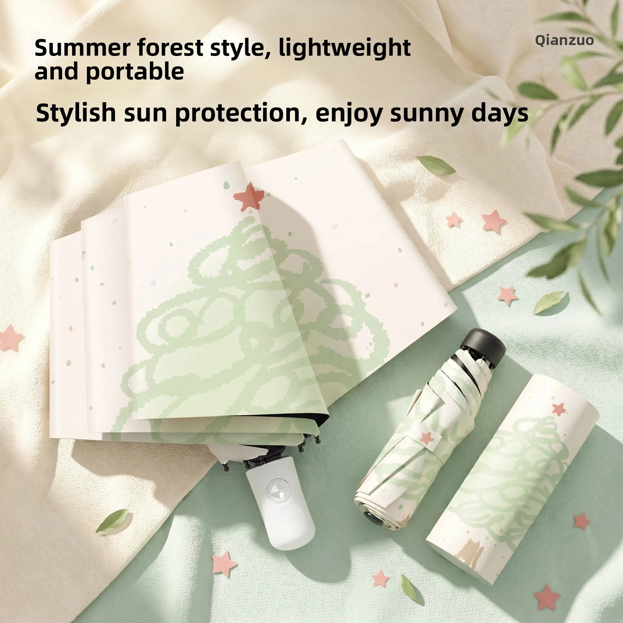 

Super Strong Sun Protection Umbrella Uv Protection Black Glue Portable Folding Women's Umbrella Automatic